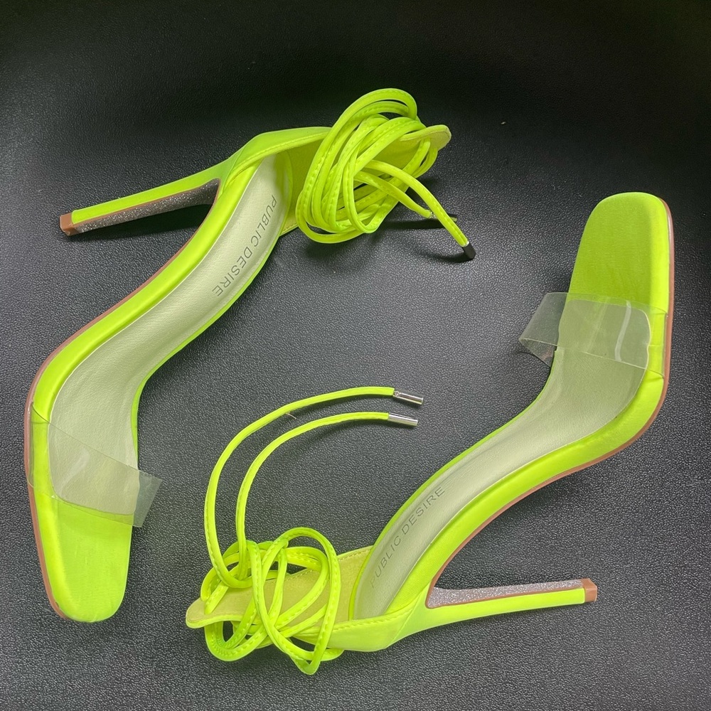 Tie Leg Neon Stiletto - Picture 1 of 7